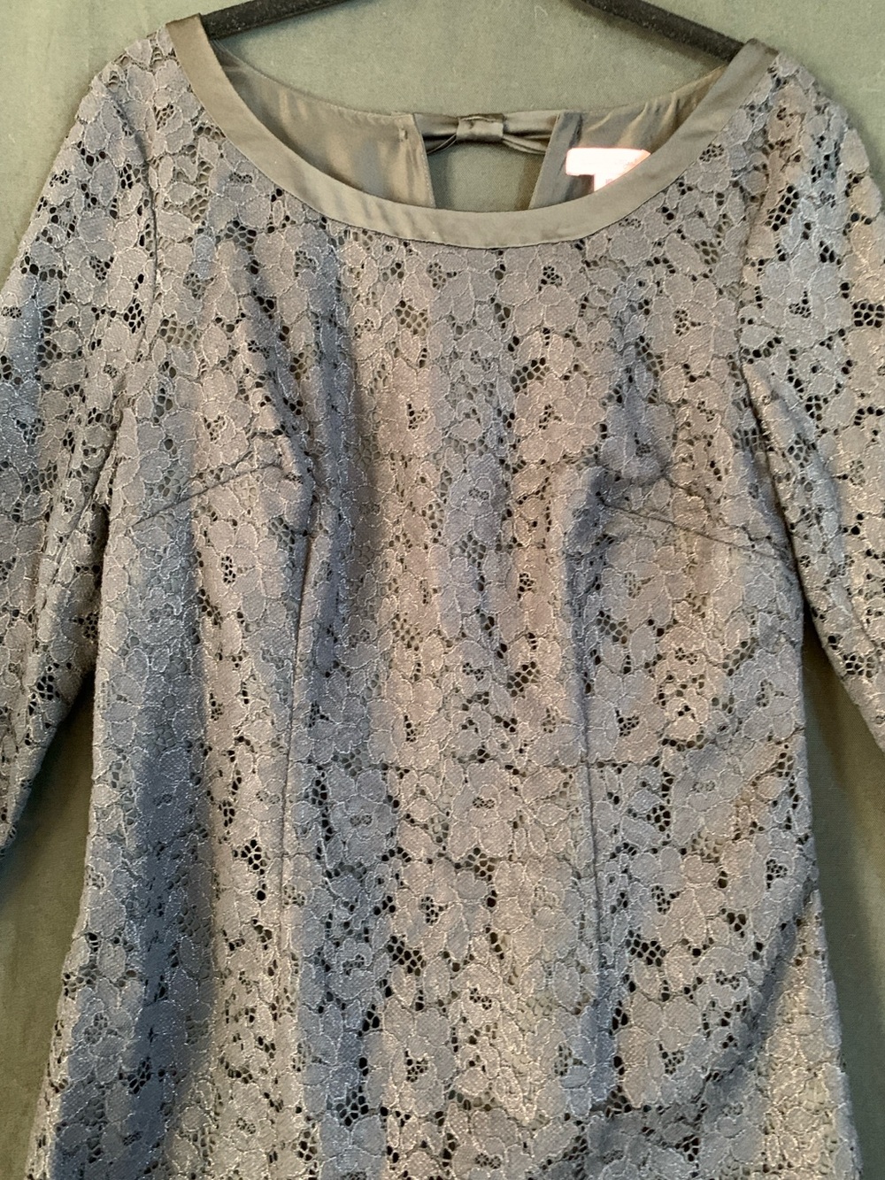 Lilly Pulitzer Black Lace Shift Dress w/Satin Trim & Bow Detail - Size 10 - Picture 11 of 16